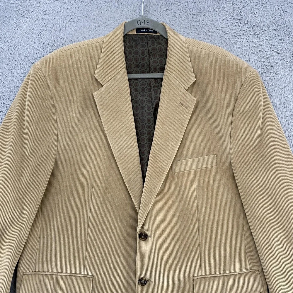 Lauren Ralph Lauren‎ Blazer Mens 44R Beige Corduroy Two Button Sport Coat 80s